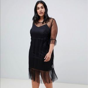 Brand New: Koko fringe sheer dress with embroidery